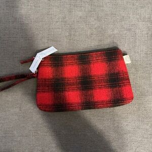 Plaid Red Wristlet Clutch